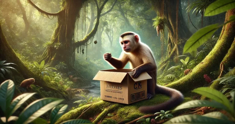 Monkey Holding a Box