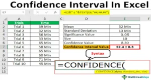 confidence interval excel